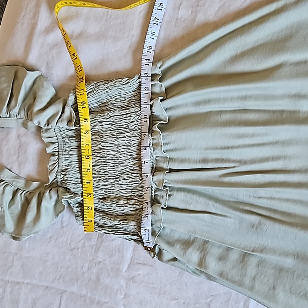 Anthropologie Moon River Layered Midi Sundress Smocked Short Sleeves Size Small - Picture 15 of 17